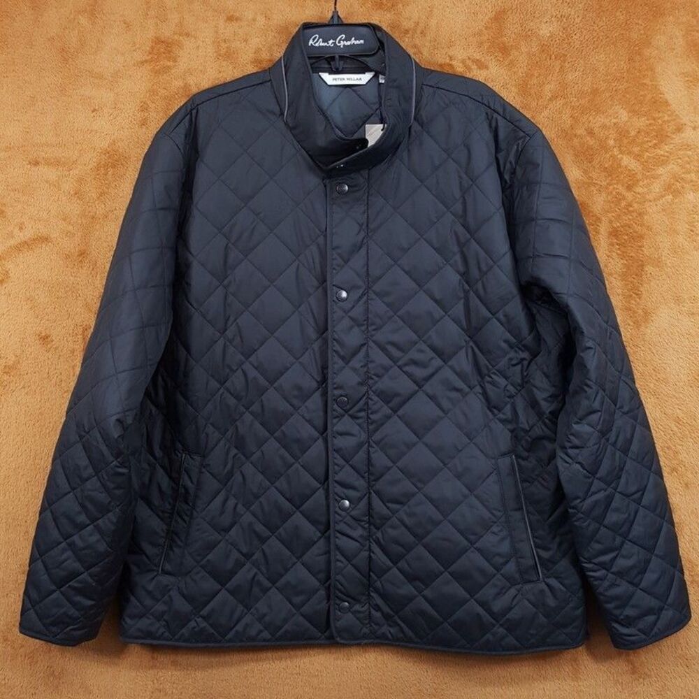 PETER MILLAR Jacket Mens XXL Black Quilted SUFFOLK Windproof Water Resist $275